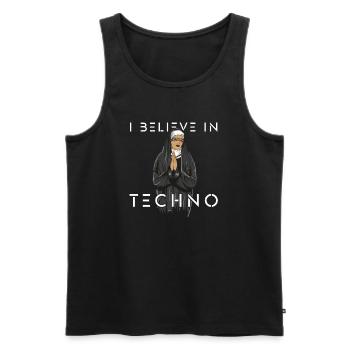 Techno Nun 2 - Männer Premium Bio Tank Top - Schwarz - Vorne - AI Model Male 178 light (178cm)