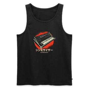 Synthesizer Techno Instrument Japanisch - Männer Premium Bio Tank Top - Schwarz - Vorne - AI Model Male 178 light (178cm)