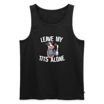 Lass die Kuh in Ruhe - No Milk - Männer Premium Bio Tank Top - Schwarz - Vorne - AI Model Male 178 light (178cm)