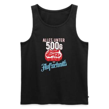 Alles unter 500 Gramm ist Aufschnitt - Männer Premium Bio Tank Top - Schwarz - Vorne - AI Model Male 178 light (178cm)