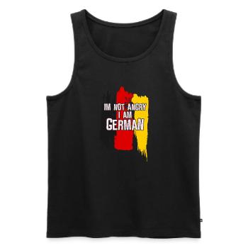 Ich bin nicht wütend - Ich bin deutsch - Männer Premium Bio Tank Top - Schwarz - Vorne - AI Model Male 178 light (178cm)