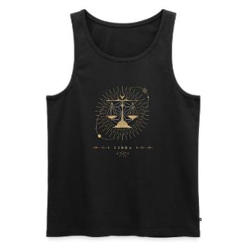 Waage Sternzeichen - Männer Premium Bio Tank Top - Schwarz - Vorne - Michal (187cm)