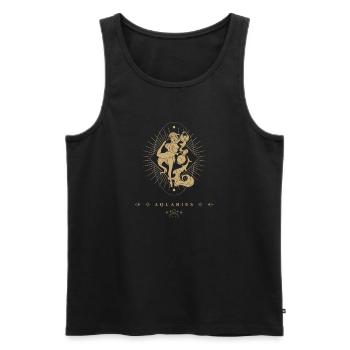 Wassermann Sternzeichen - Männer Premium Bio Tank Top - Schwarz - Vorne - Michal (187cm)