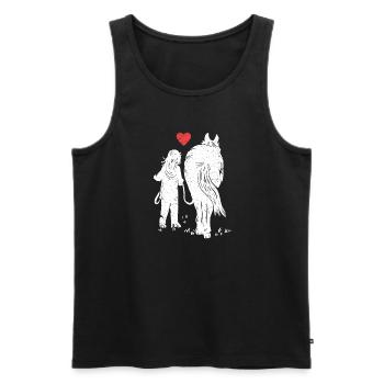 Liebe zu Pferde & Pony - Männer Premium Bio Tank Top - Schwarz - Vorne - AI Model Male 178 light (178cm)