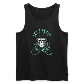 Lets Skate - Skateboard Skull - Männer Premium Bio Tank Top - Schwarz - Vorne - Michal (187cm)