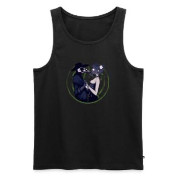 Creepy Love - Pest Maske - Männer Premium Bio Tank Top - Schwarz - Vorne - Michal (187cm)