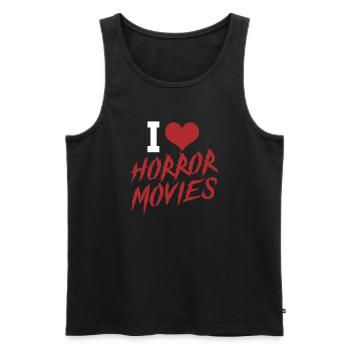 Ich liebe Horrorfilme - Männer Premium Bio Tank Top - Schwarz - Vorne - Michal (187cm)