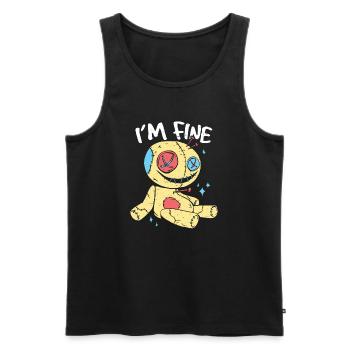 Mir gehts gut - I´m fine - Männer Premium Bio Tank Top - Schwarz - Vorne - AI Model Male 178 light (178cm)