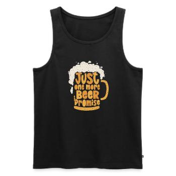 Nur noch ein Bier - Ich verspreche es - Männer Premium Bio Tank Top - Schwarz - Vorne - Michal (187cm)