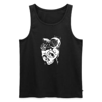 A Loud Mind - Overthinker - Männer Premium Bio Tank Top - Schwarz - Vorne - Michal (187cm)