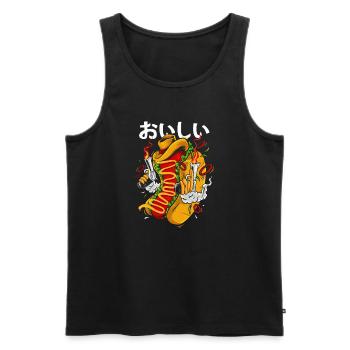Cowboy Hot Dog - Wild West - Männer Premium Bio Tank Top - Schwarz - Vorne - Michal (187cm)