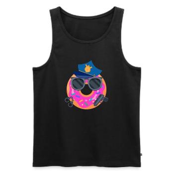 Donut Police Officer - Funny - Männer Premium Bio Tank Top - Schwarz - Vorne - Michal (187cm)