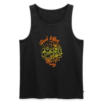 Good Vibes Only - Natur und Berge - Männer Premium Bio Tank Top - Schwarz - Vorne - Michal (187cm)