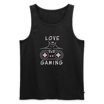 I Love Gaming - Gamer Life - Männer Premium Bio Tank Top - Schwarz - Vorne - Michal (187cm)