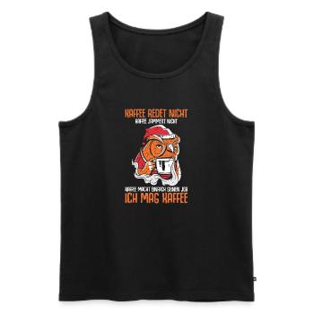 Ich mag Kaffee - Kaffee redet & jammert nicht - Männer Premium Bio Tank Top - Schwarz - Vorne - Michal (187cm)