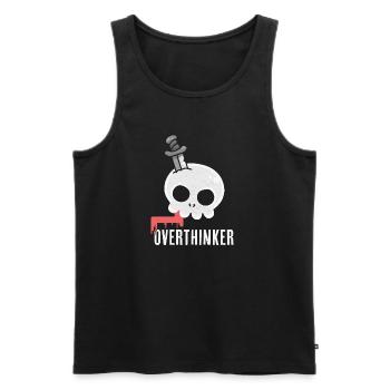 Overthinker - Chaos im Kopf - Männer Premium Bio Tank Top - Schwarz - Vorne - Michal (187cm)
