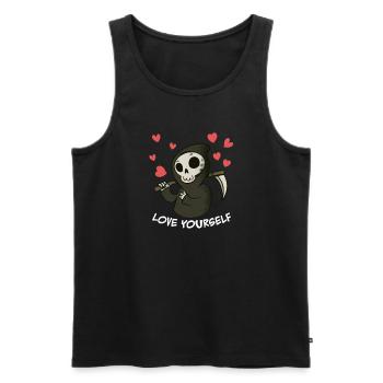 Liebe dich selbst - Selfcare - Männer Premium Bio Tank Top - Schwarz - Vorne - Michal (187cm)