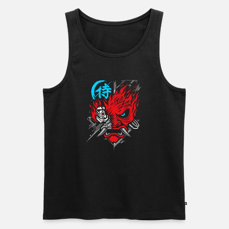 Samurai Future Cyborg - Männer Premium Bio Tank Top - Schwarz