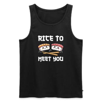 Rice to Meet you - Japan Sushi - Männer Premium Bio Tank Top - Schwarz - Vorne - Michal (187cm)