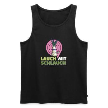 Lauch mit Schlauch - Witziger Spruch - Männer Premium Bio Tank Top - Schwarz - Vorne - AI Model Male 178 light (178cm)