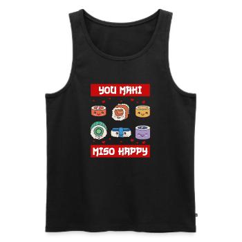 You maki miso happy - Japan Sushi - Männer Premium Bio Tank Top - Schwarz - Vorne - Michal (187cm)