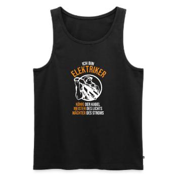 Elektriker / Elektroniker - Meister des Lichts - Männer Premium Bio Tank Top - Schwarz - Vorne - Michal (187cm)