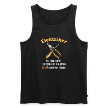 Elektriker / Elektroniker - Lustiger Job Humor - Männer Premium Bio Tank Top - Schwarz - Vorne - Michal (187cm)