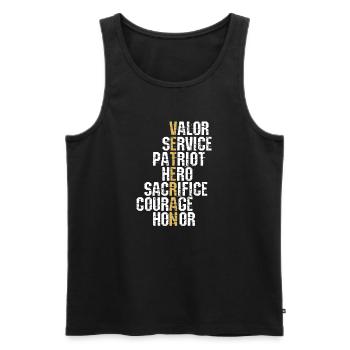 Stolzer Veteran Soldat - Männer Premium Bio Tank Top - Schwarz - Vorne - Michal (187cm)