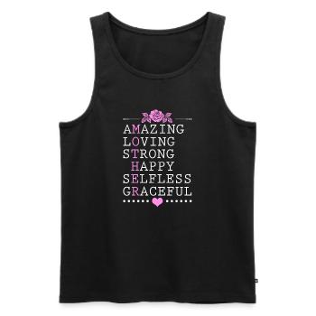 Beste Mutter Schöne Worte - Männer Premium Bio Tank Top - Schwarz - Vorne - Michal (187cm)