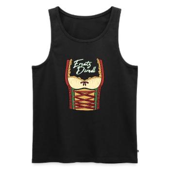 Ersatz Dirndl - Lustig Volksfest - Männer Premium Bio Tank Top - Schwarz - Vorne - Michal (187cm)
