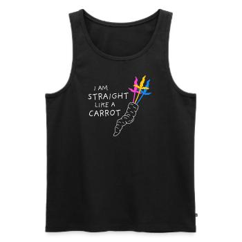 pan pride - straight like a carrot - white - Männer Premium Bio Tank Top - Schwarz - Vorne - Michal (187cm)