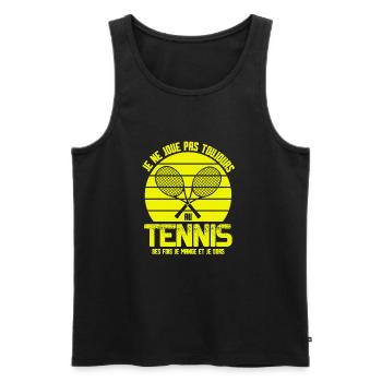 Cadeau drôle tennis tennisman tenniswomen - Débardeur bio Premium Homme - noir - Devant - Michal (187cm)