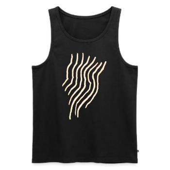 Textur - Ornament Maserung - Hintergrund Linien - Männer Premium Bio Tank Top - Schwarz - Vorne - Michal (187cm)