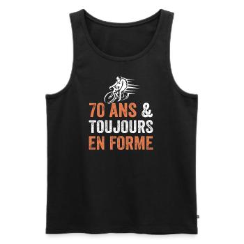 70-jähriges Jubiläum Geschenk Fahrrad - Männer Premium Bio Tank Top - Schwarz - Vorne - Michal (187cm)