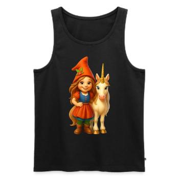Super süße Zwergin mit Einhorn - Männer Premium Bio Tank Top - Schwarz - Vorne - Michal (187cm)