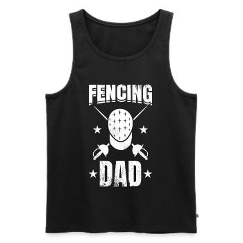Fechten Papa - Männer Premium Bio Tank Top - Schwarz - Vorne - AI Model Male 178 light (178cm)