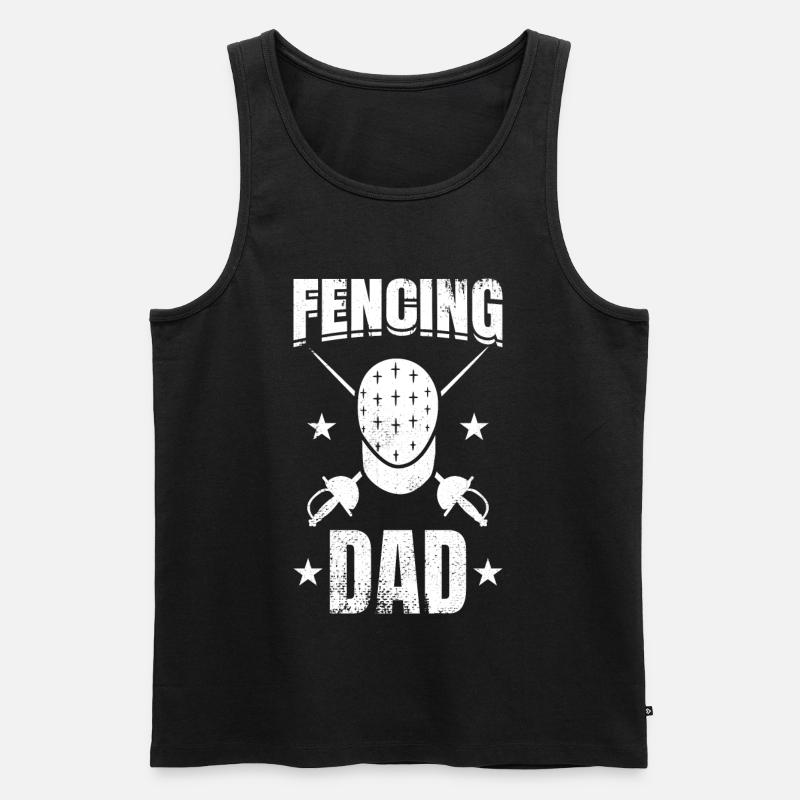 Fechten Papa - Männer Premium Bio Tank Top - Schwarz