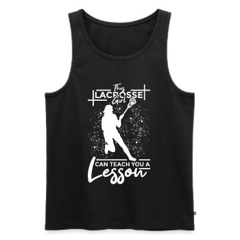 Lacrosse Girls - Men's Premium Organic Tank Top - black - Front - Michal (187cm)
