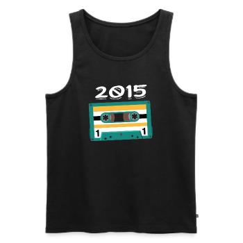 Cassette 2015 Vintage Anniversary 2015 - Men's Premium Organic Tank Top - black - Front - AI Model Male 178 light (178cm)
