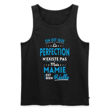 La Perfection n'existe pas Mais Mamie est Réelle - Débardeur bio Premium Homme - noir - Devant - Michal (187cm)