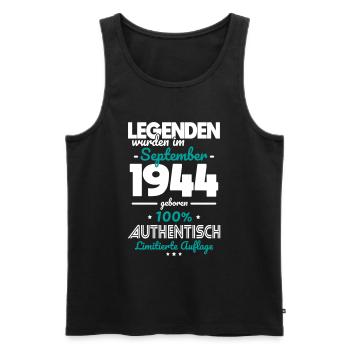 80th Birthday - Legends were unveiled in September 1944 - Men's Premium Organic Tank Top - black - Front - Michal (187cm)