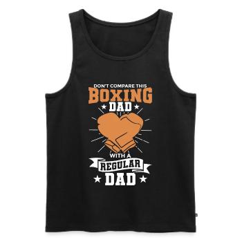 Ne sous-estimez jamais un père boxeur - Débardeur bio Premium Homme - noir - Devant - Michal (187cm)