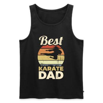 Best Karate Dad - Men's Premium Organic Tank Top - black - Front - AI Model Male 178 light (178cm)