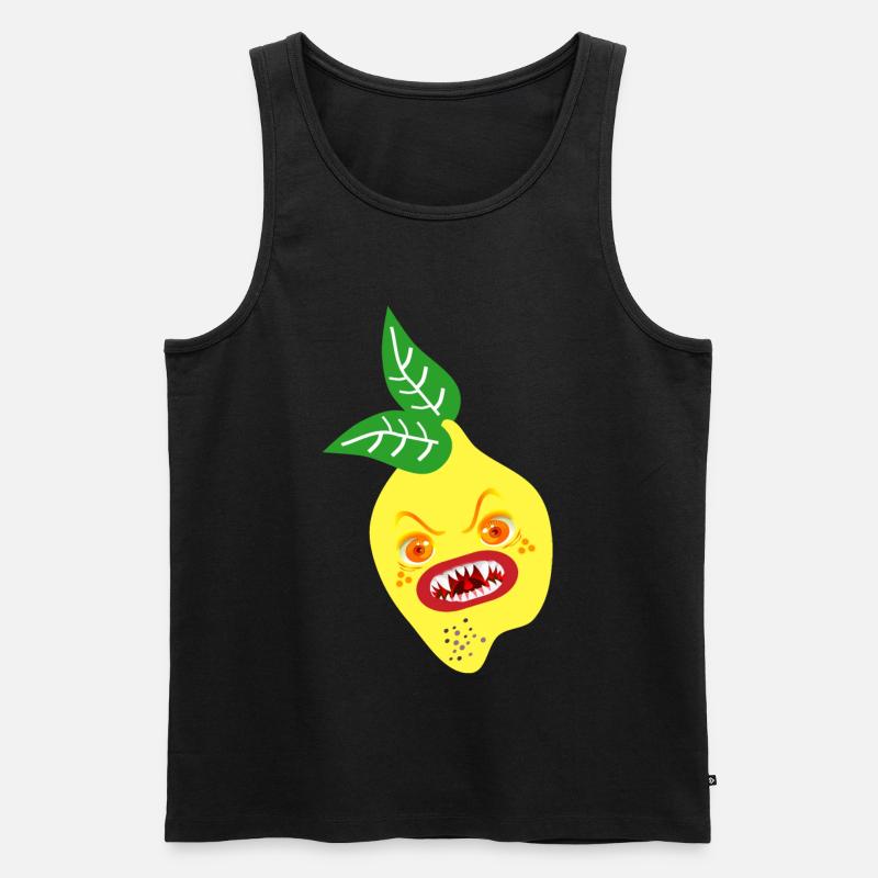 HALLOWEEN KOSTÜM ZITRONE - Männer Premium Bio Tank Top - Schwarz