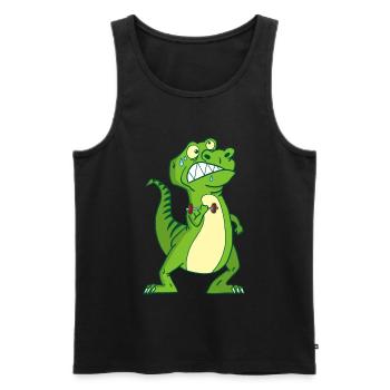 Tyrannosaure et petits bras - Débardeur bio Premium Homme - noir - Devant - Michal (187cm)