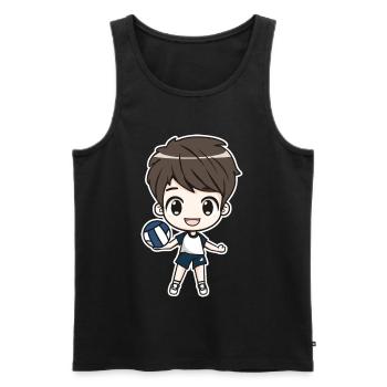 Kleiner Volleyballer Junge - Männer Premium Bio Tank Top - Schwarz - Vorne - Michal (187cm)