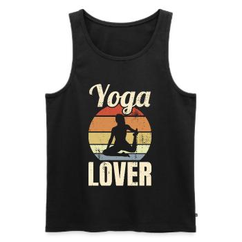 Yoga Lovers Vintage Look - Men's Premium Organic Tank Top - black - Front - Michal (187cm)