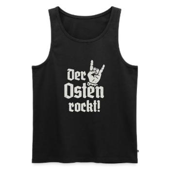 Der Osten rockt Ostdeutschland - Männer Premium Bio Tank Top - Schwarz - Vorne - Michal (187cm)