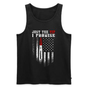 Nur der Tipp: USA-Flagge - Männer Premium Bio Tank Top - Schwarz - Vorne - AI Model Male 178 light (178cm)