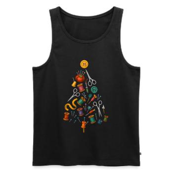 Couture Conception d’arbre de Noël - Débardeur bio Premium Homme - noir - Devant - AI Model Male 178 light (178cm)